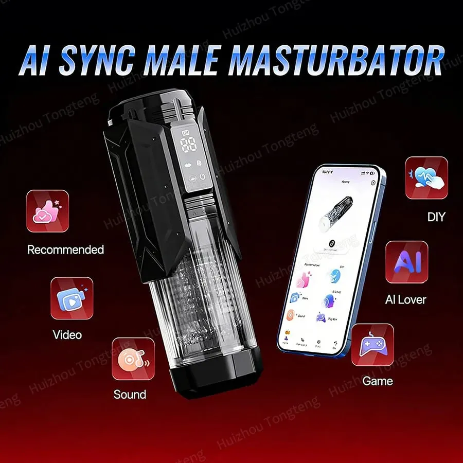 APP LED Automatic Mane Masturbator Cup 7 Summing Περιστρεφόμενο Licking Thatting Modes Pocket Pussy Stroker Blowjob Sex Toys for Men