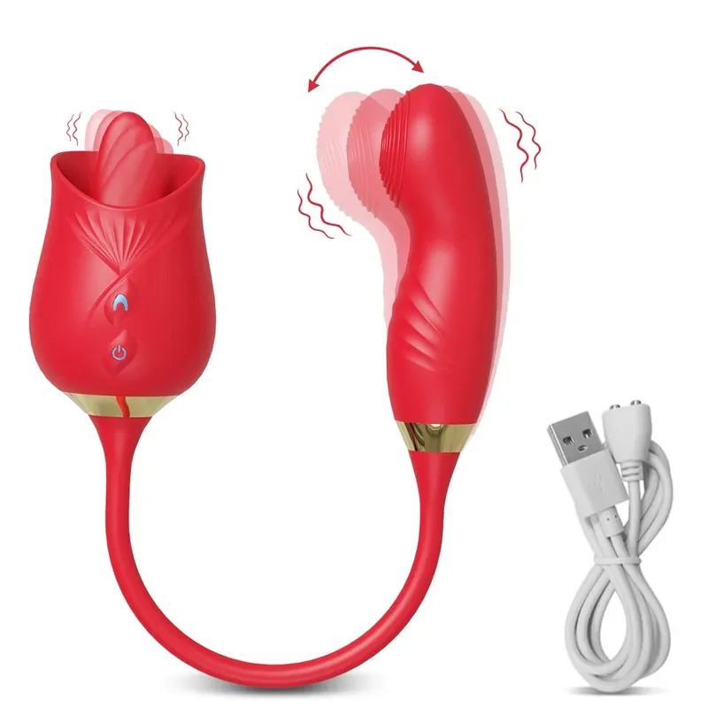 Rose-Sucking Thrusting Dildo Vibrator for Women Nipple Clit Stimulator Vibrating Egg Tongue Licking Clitoris Sucker Sex Toys — image 19