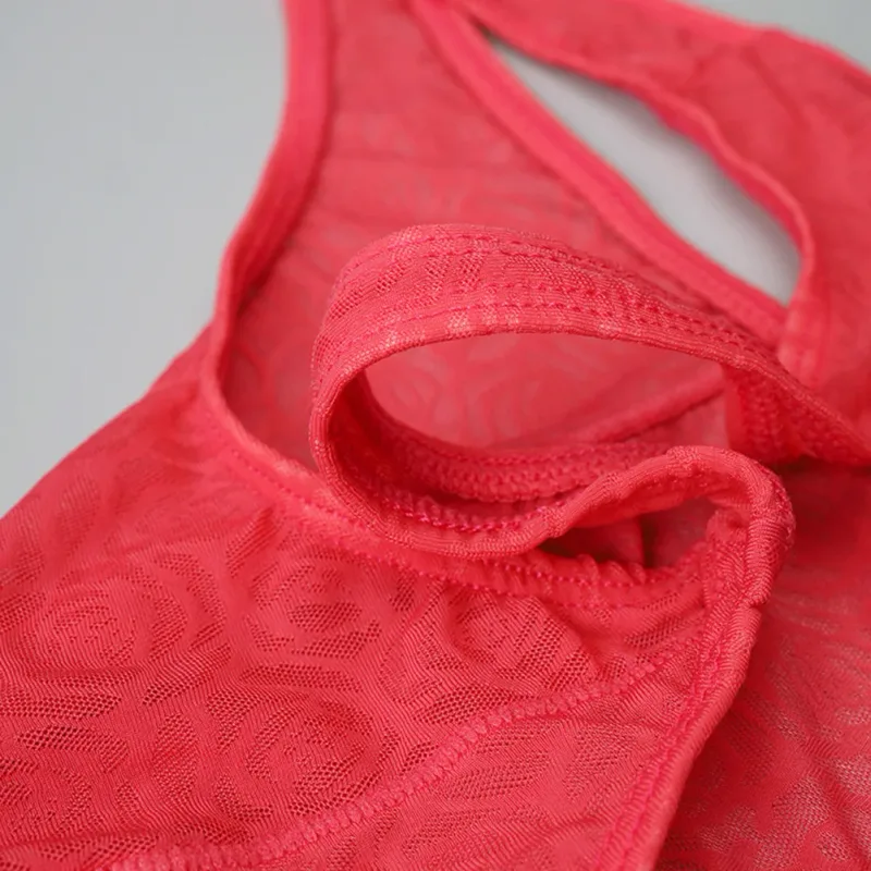Lelaki Lace Jacquard G-string Seluar Dalam Tinggi Meregangkan Kantung Besar Thong Seluar Dalam Gay Seksi Erotik Seluar Dalam T-belakang — image 11