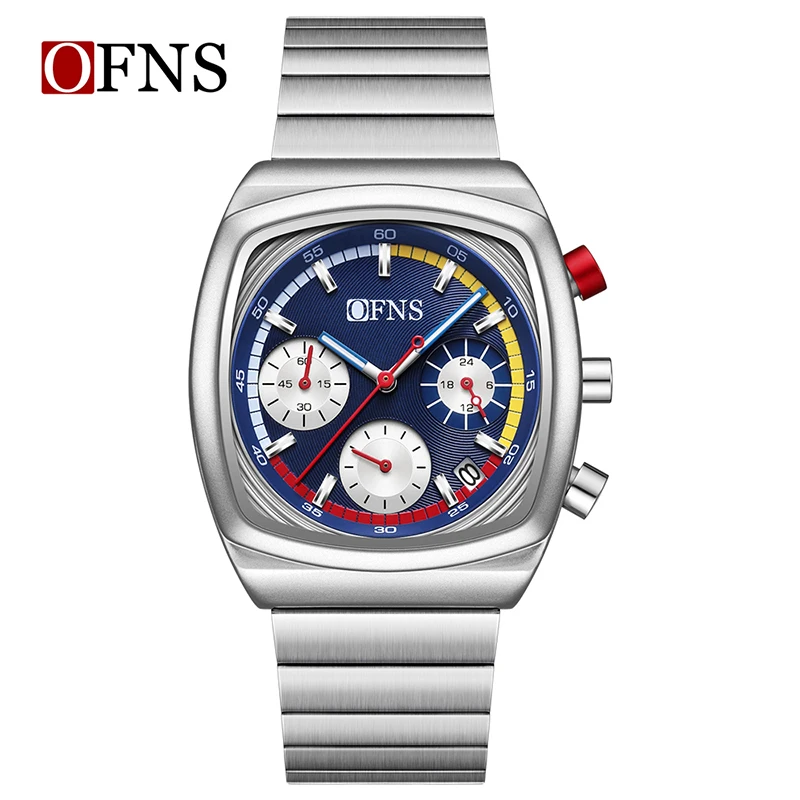 1635 New Fashion Men's Quartz Wristwatch Luminous Calendar Waterproof Steel Strap Casual Sport Watches for Man reloj hombre — image 1