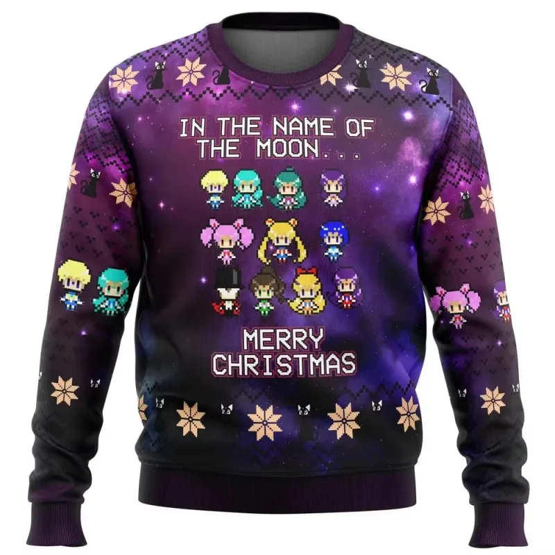 Sailor moon natal feio camisola anime 3d moletom topos outono e inverno cosplay papai noel pulôver dos diseños animados suétere — image 5