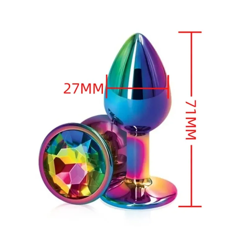 גודל קטן מתכת אנאלי חרוזים Butt Plug Mini Rainbow רוז זהב Butt Plug תכשיטי קריסטל מאמן אנאלי דילדו אוננות צעצוע מין — image 27