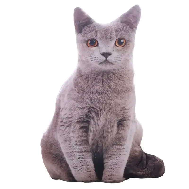 Plüss valósághű 3D macskababa puha rajzfilm szimuláció macska plüss párna töltött Kawaii plüss állatok játékpárna gyerekeknek lányoknak
