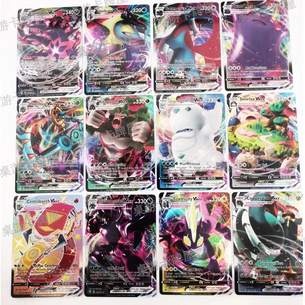 50/100Pcs pokemons French English German cards pokemons Card 100 Gx 100 V Max VMAX 50 — image 3