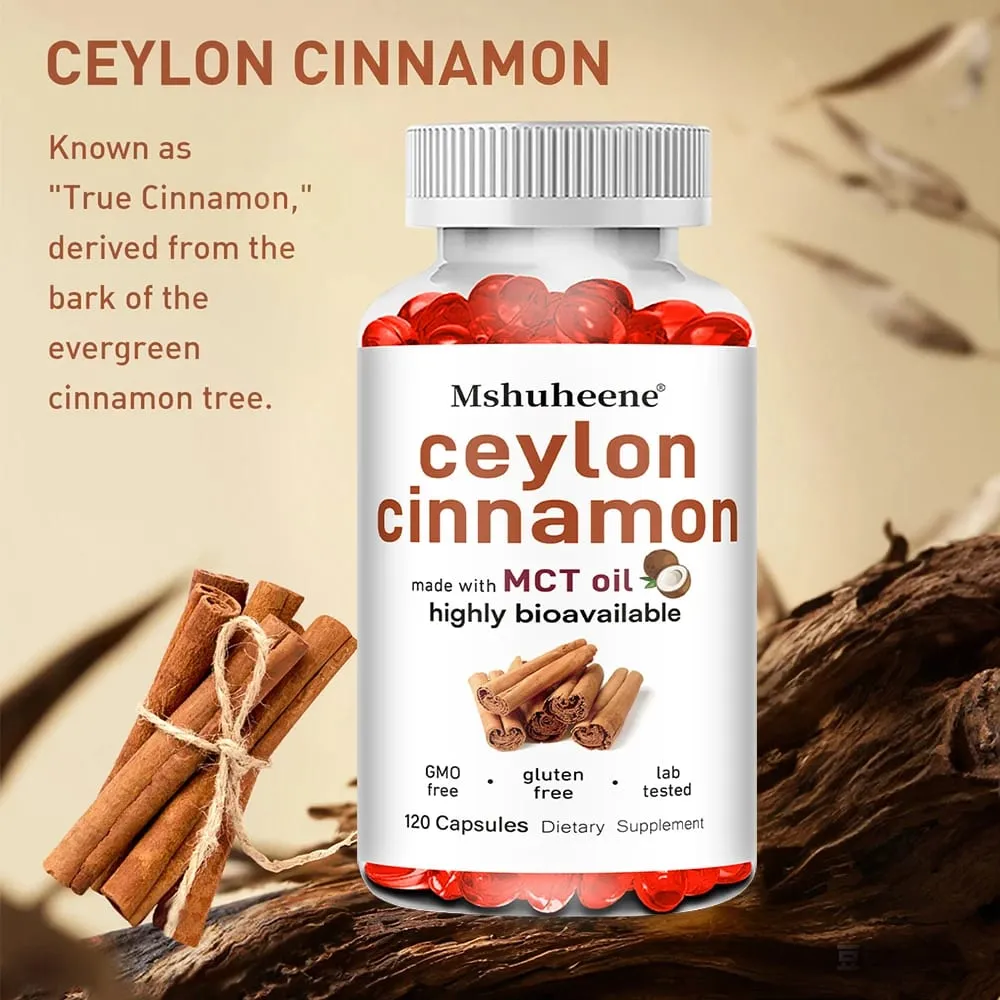 Organic Ceylon Cinnamon Capsules 600mg High Potency Supports Antioxidant Immune Energy Heart Joint Bone & Digestive Health