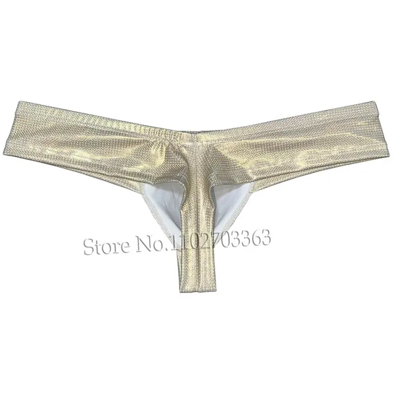 Cheeky Bikini Brief Men's Underwear Thong Contour Pouch Tangas Male Lingerie Bikini Briefs Beach Micro Underpants Soft Wet Look — image 6