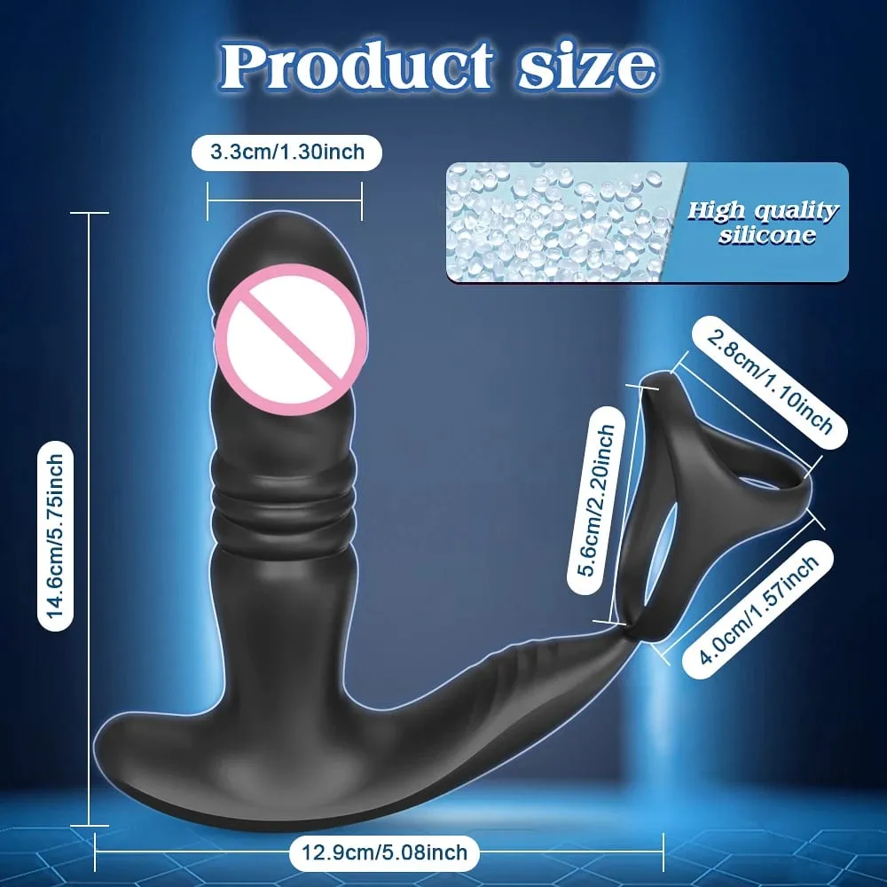 APP Control Thrusting Prostate Massager for Men Telescopic Anal Vibrator for Gay Butt Plug Cock Ring Adult Goods Sex Toy for Men — image 5