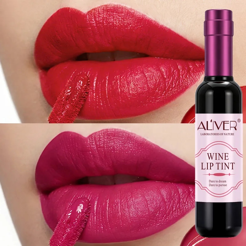 1 τεμ. Ματ Lip Gloss Σχήμα Μπουκαλιού Κόκκινου Κρασιού Σέξι Αντικολλητικό Κύπελλο Βελούδινο Ματ Γυμνό Υγρό Κραγιόν Γυναικείο Μακιγιάζ Lip Gloss — image 3