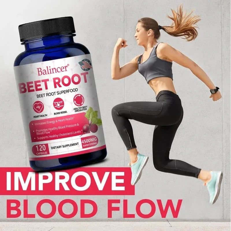 Balincer Organic Beetroot Extract Capsules - Good for Energy and Endurance Blood Circulation Heart Health Supplement — image 3