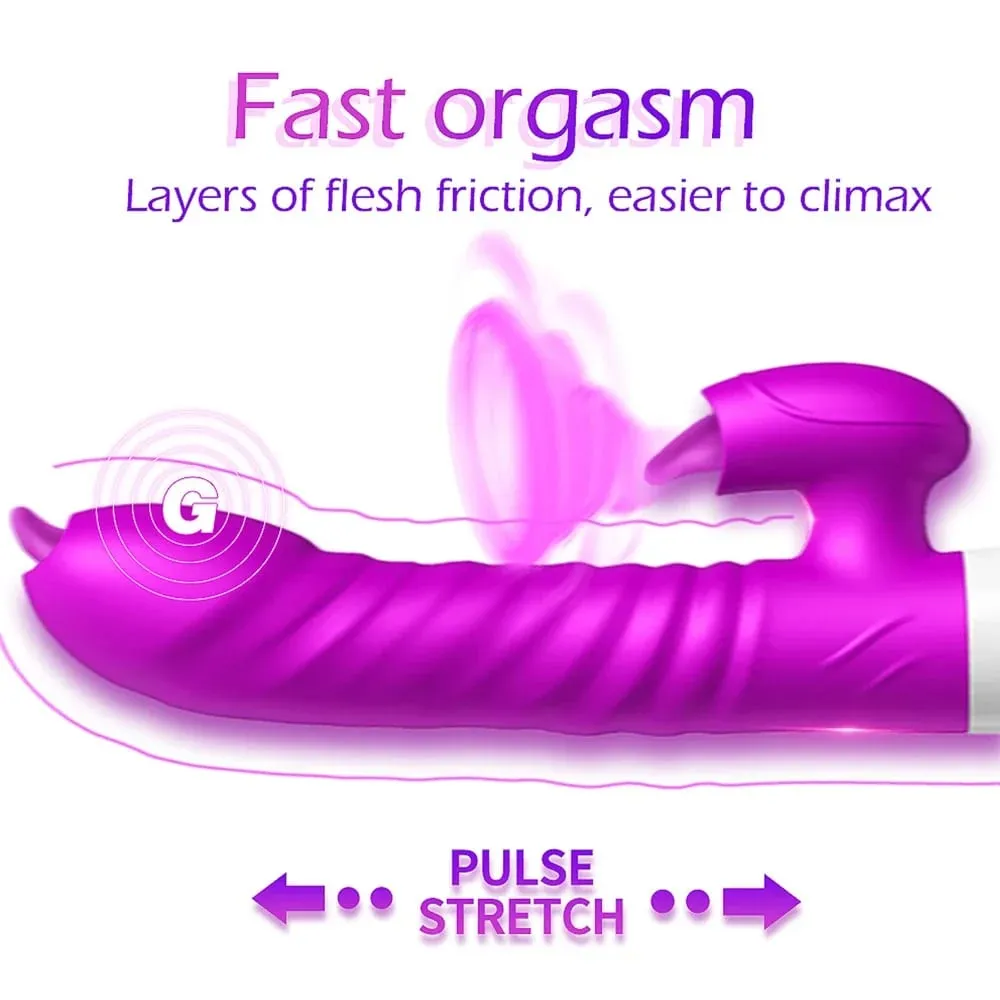 ויברטור דחף ארנב לנשים חימום G-Spot נרתיק ויברטור דגדגן ממריץ נקבה אוננות צעצוע מין למבוגרים לנשים