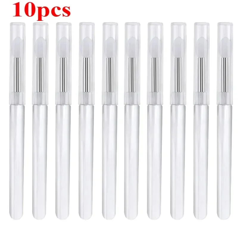 3/5/10 pçs escova de batom de silicone macio aplicador de batom portátil alça clara limpa microbrush lipgloss ferramenta de beleza