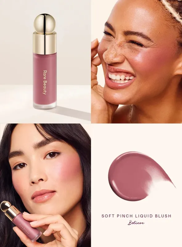 Rare Beauty Melting Cream Blush Makeup Matte Pearlescent Texture Glitter Blush Highlighter Bright Nourish Moisturize Lip Gloss — image 18