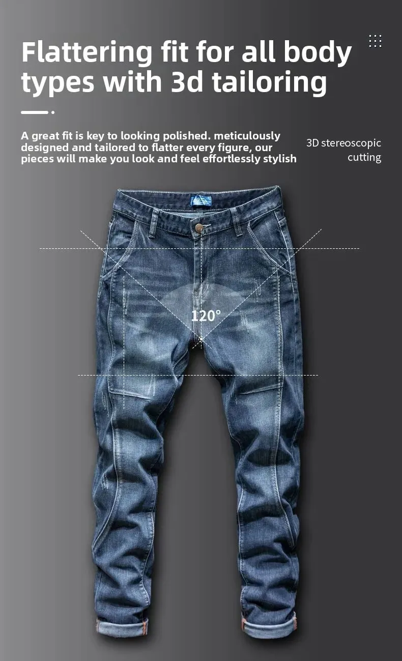 שחבור אלסטי מידה גדולה רופף ג'ינס אלסטי גברים מכנסי סתיו טרנד קוריאני גברים מכנסיים Harlan ג'ינס גברים ג'ינס גזרה — image 8