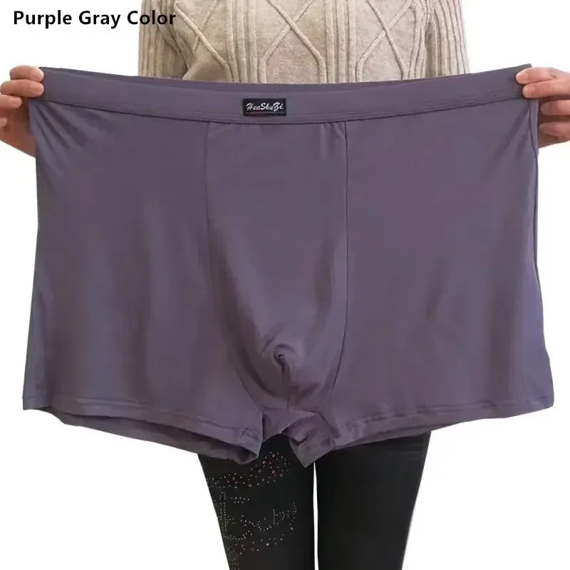 Boxer doux en Fiber de bambou pour homme, sous-vêtement surdimensionné, grande taille 8XL, 7XL et 6XL, sous-vêtements respirants, culotte solide, 140KG