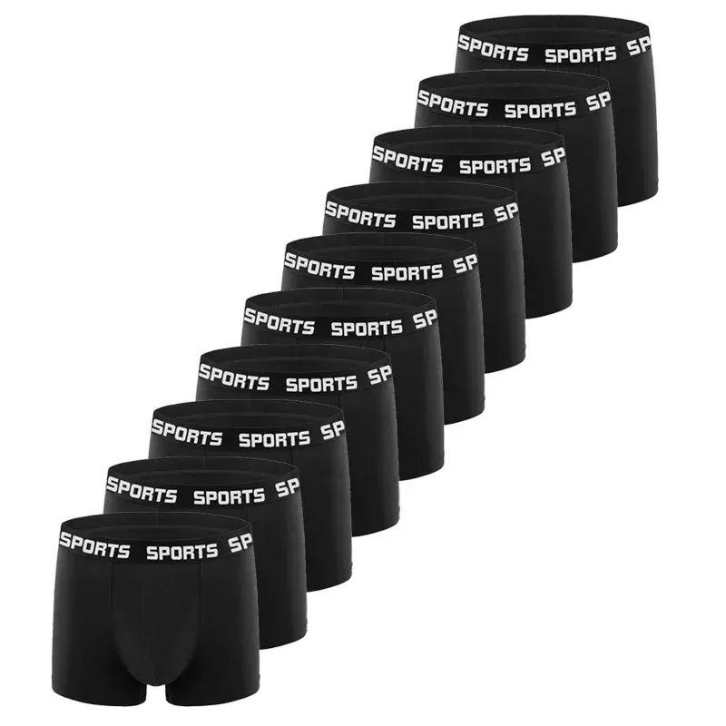 10PCS/Pack Men SPORTS Boxer Shorts Underwear Comfort Trend Panties Man Simple Breathable Underpants Sexy Male Intimate Panties — image 1