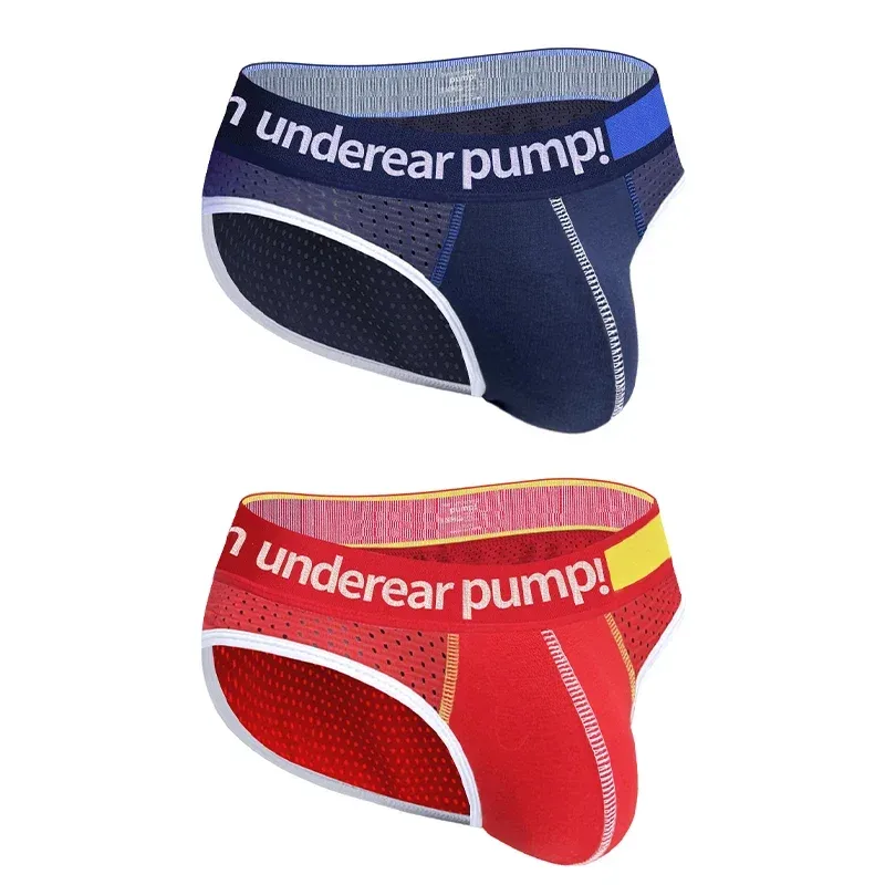 Men's Low Waist Slimming Mesh Briefs U Convex Pouch Elastic Waistband Breathable Colorful Jockstrap Underwear — image 36
