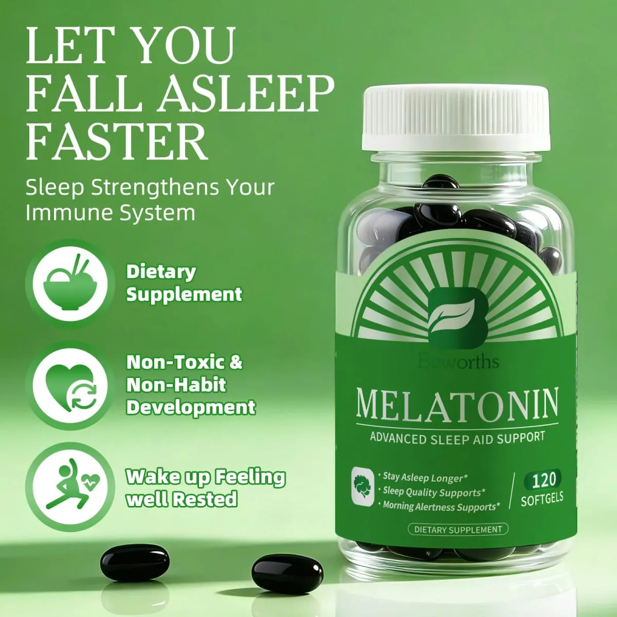Melatonin 5mg Vitamin B6 Anti Stress Tools Sleeping Pills Melatonin to Sleep Stay Asleep Longer For Adult Beauty Health