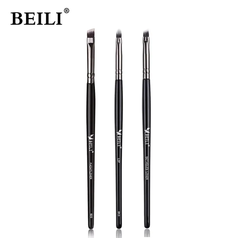 3 pçs conjunto de escova de maquiagem lâmina delineador escova fina cabeça oblíqua sobrancelha escova contorno delineador ultra-fino sombra de olho escova maquiagem b — image 21