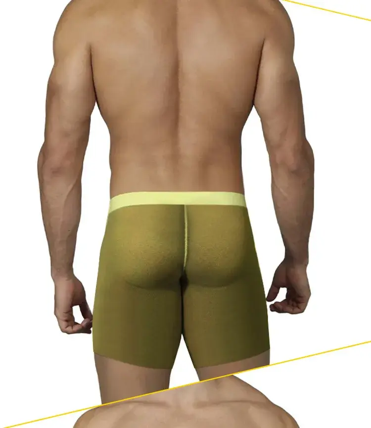 Biancheria intima da uomo ultrasottile da 0,01 mm Boxer lunghi Pantaloncini di raffreddamento in seta di ghiaccio trasparente Mutande fitness da palestra Slip a rete senza cuciture — image 6