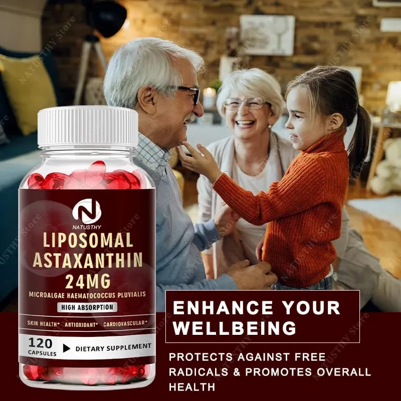 קפסולת Haematococcus Pluvialis Astaxanthin - Liposomal Astaxanthin 24mg - נוגד חמצון טבעי בריאות העור והעיניים ובריאות החיסון — image 3