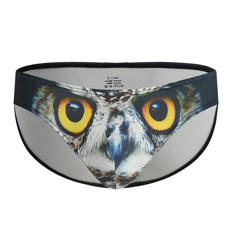 3D Animal Print Men's Briefs High-Quality Breathable Stretch Underwear for Men Slip-On Comfortable Male Panties — image 5