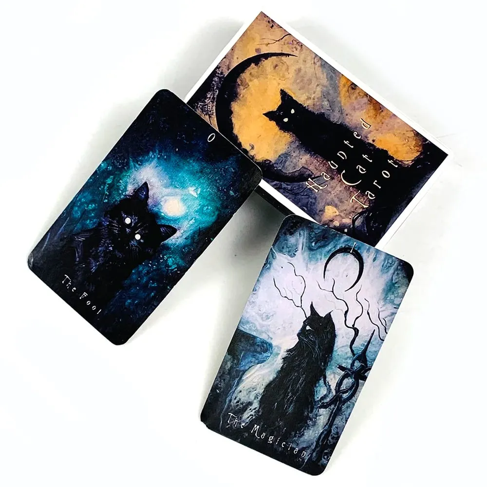 Νέο Tarot Haunted Cat Tarot Deck Fate Divination Oracle Επιτραπέζια παιχνίδια Τράπουλο Family Party Ψυχαγωγικό παιχνίδι καρτών