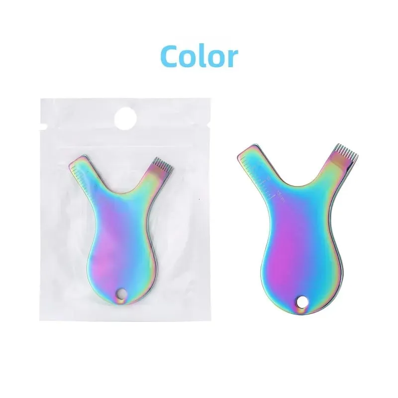 Pincel de maquiagem para cílios, ferramenta permanente reutilizável de aço inoxidável, pente limpo, formato em y, escovas para cílios enxertados — image 9