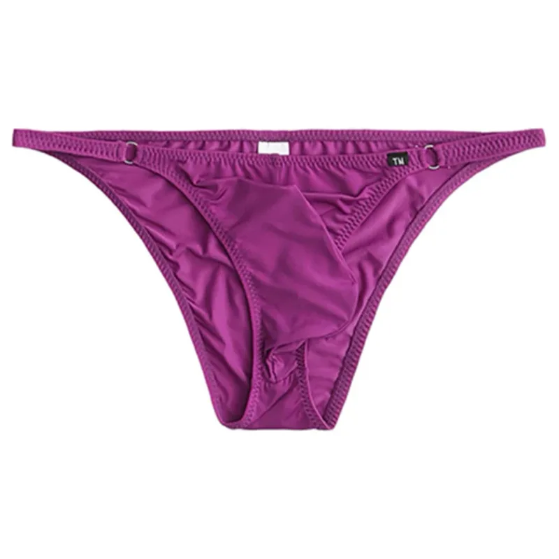 Men's Half-covered Butt Briefs Bulge Pouch Comfortable Underwear Gay Lingerie Sexy U Convex Belt Loop Low Waist Underwear