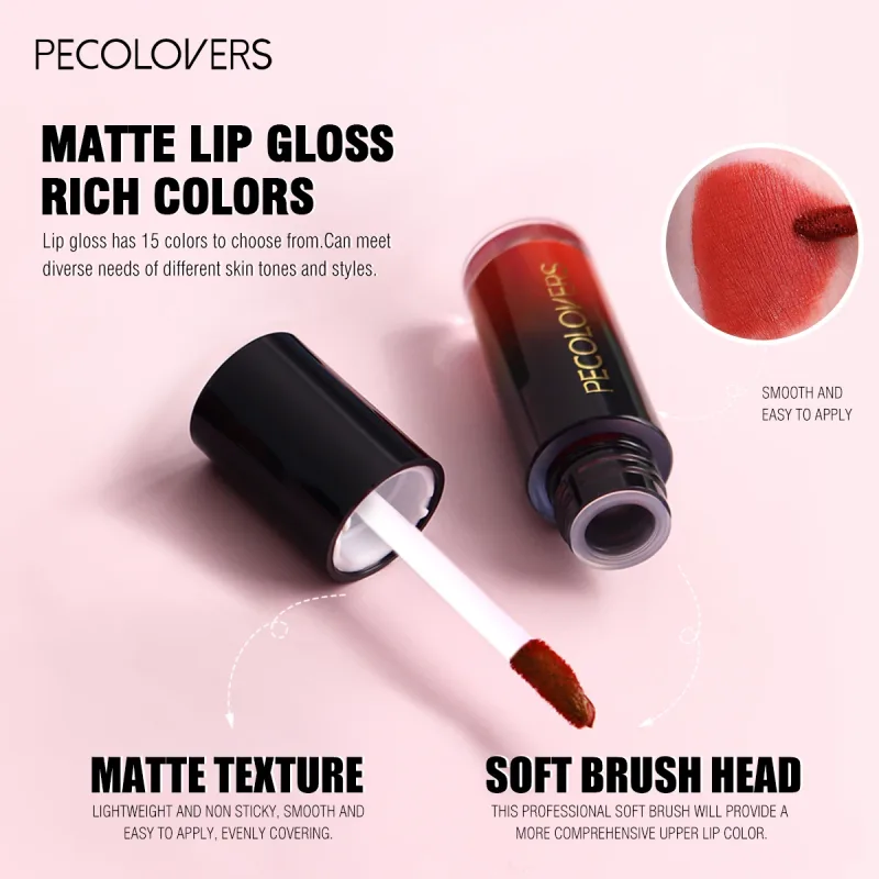 Πολλαπλών χρωμάτων Matte Velvet Lip Gloss Αδιάβροχο Αντικολλητικό Κύπελλο λείο κραγιόν για εφαρμογή υψηλής απόδοσης χρωμάτων — image 4