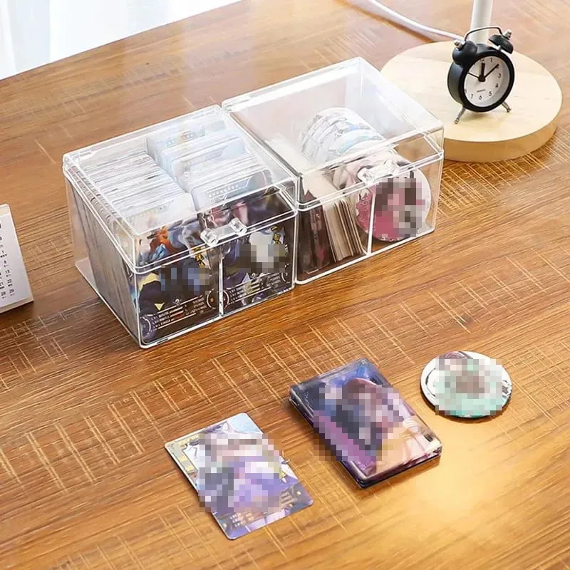 Clear Acrylic Card Organizer - Χωράει 400 κάρτες Διπλό Κουτί οθόνης για καρτ ποστάλ και κάρτες παιχνιδιών — image 6