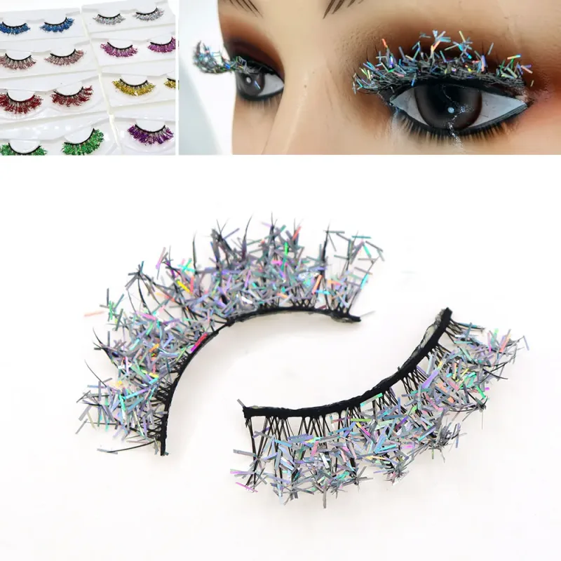 Λευκές βλεφαρίδες Cosplay Μακιγιάζ Natural Long Cross Strip Fase Eye Lashes
