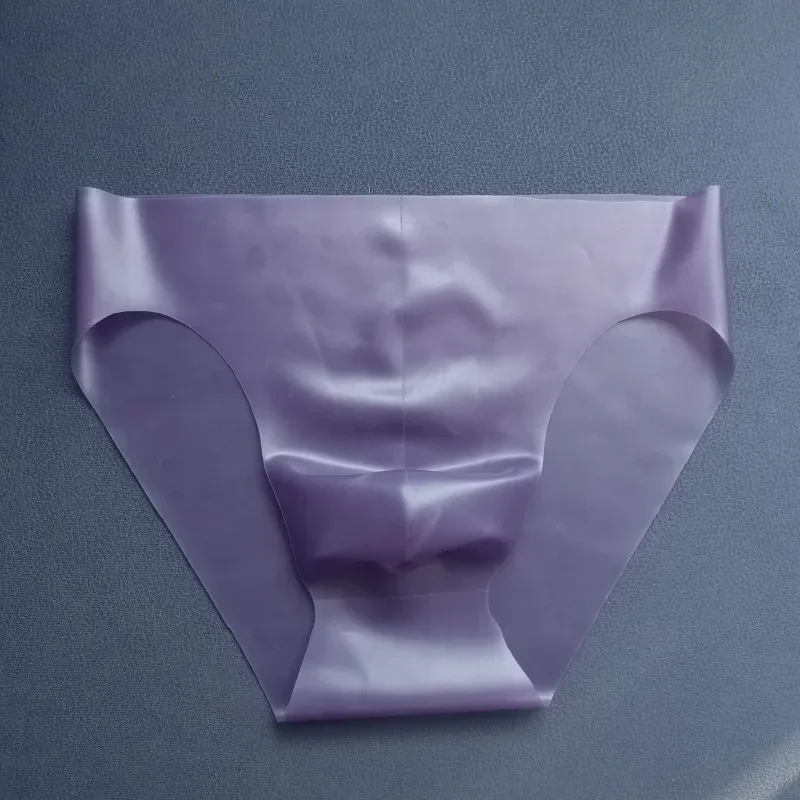 Latex Underwear Transparent Briefs Men's Rubber Convex Pouch Underpants Shiny Male Erotic Lingerie Triangle Panties Slip Homme — image 16