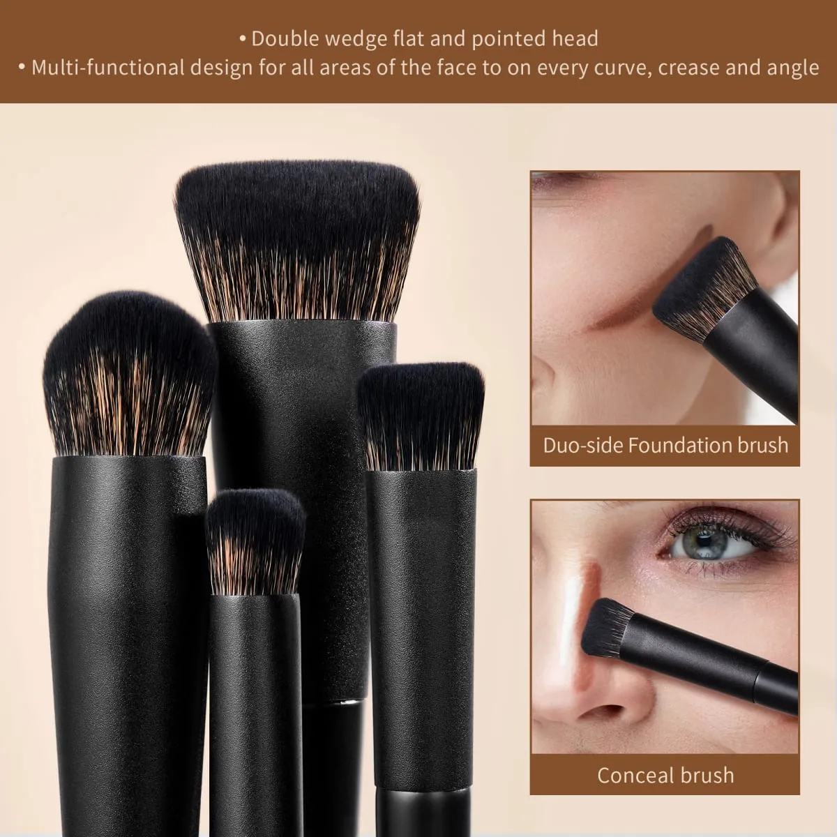 Jessup Σετ Πινέλων Μακιγιάζ 10-14pcs Πινέλο Μακιγιάζ Contour Foundation Πούδρα Σκιάς Ματιών Highlight Blending Concealer Liner T336 — image 2