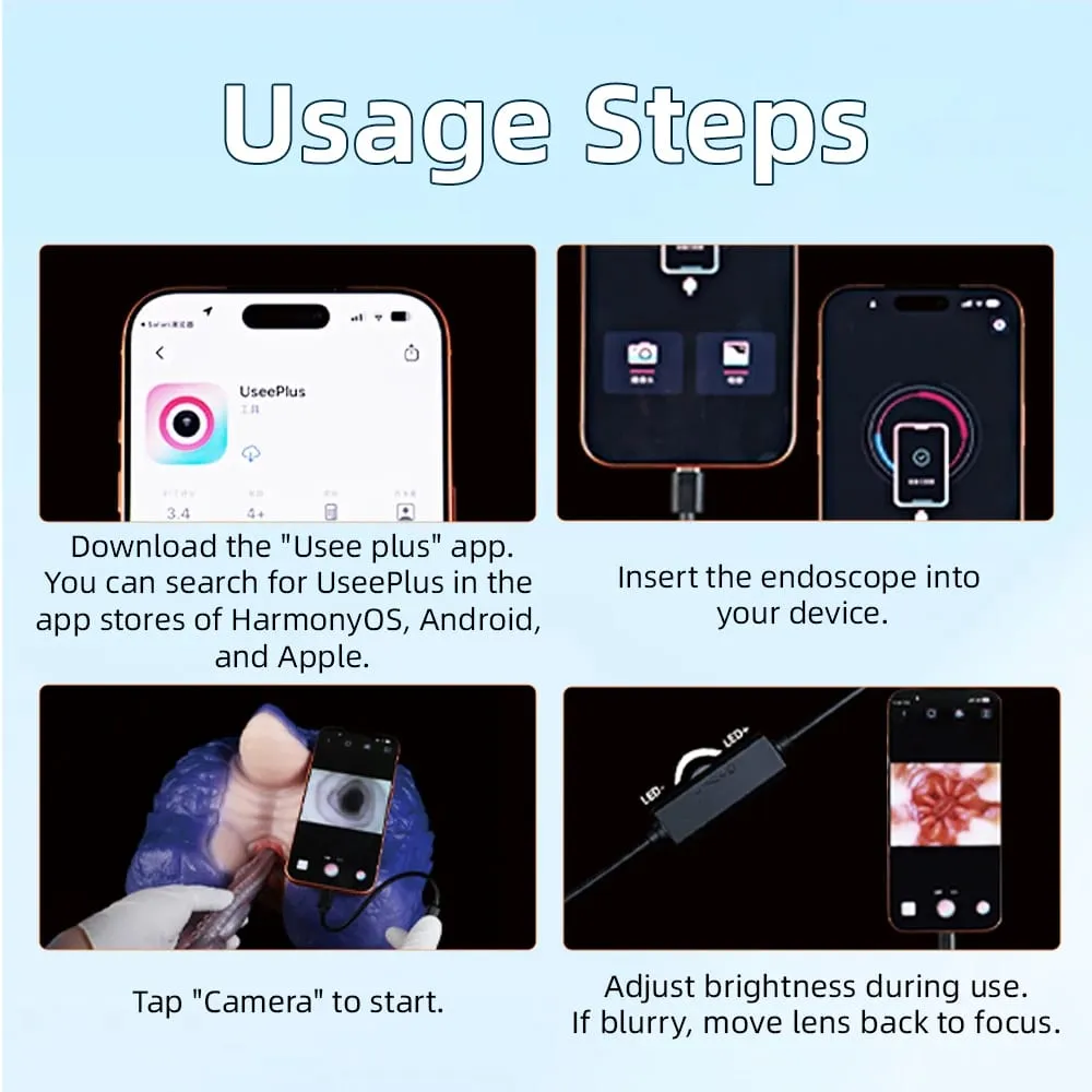 מצלמת אנדוסקופ 3MP HD תקע אנאלי סיליקון עם 8 נורות LED צפייה בזמן אמת דילדו IP68 עמיד למים צעצועי מין למבוגרים — image 5