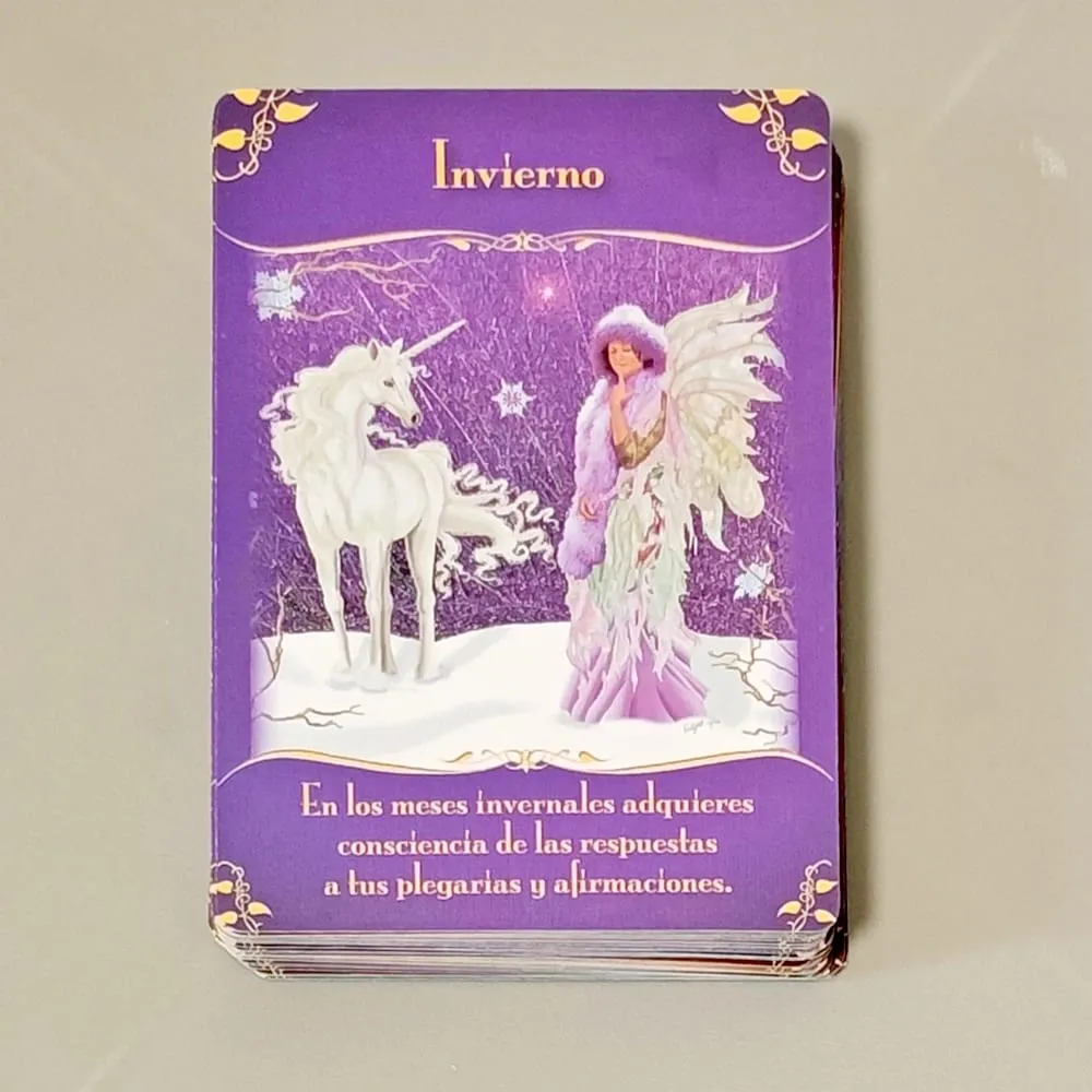 Magical Messages From The Fairies Oracle Deck 44 τμχ Ισπανικές κάρτες τυπωμένες σε χαρτόνι 350GSM με διπλό ανάγλυφο 10,5*7,5cm — image 3