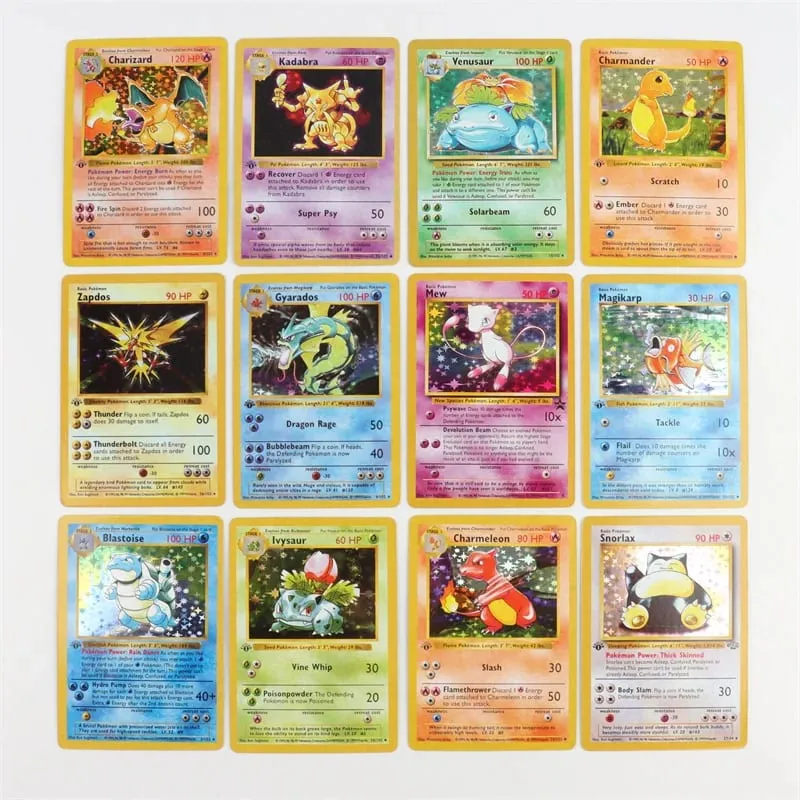 151Pcs 1996 1η Έκδοση Pokemon Foil Κάρτες Flash Pikachu Charizard Blastoise Venusaur Mewtwo Game Collection Cards