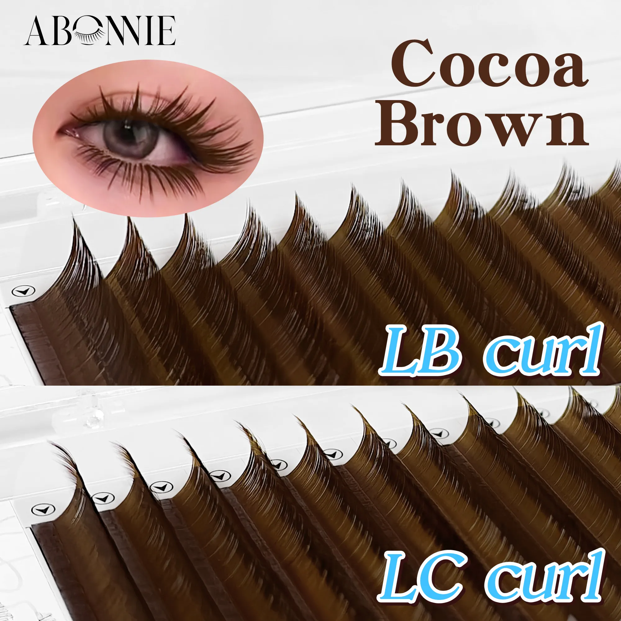 Abonnie LB Dark Brown Lashes Καφέ Χρώμα Classic Eyelash Extensions Foxy Eye Fluffy Individual Eyelashes — image 3
