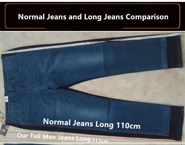 Extra hosszú nadrág 117 cm magas férfi 195 cm nagy 42 44 46 klasszikus kék feszített magas derekú elasztikus nadrág farmer karcsú farmer