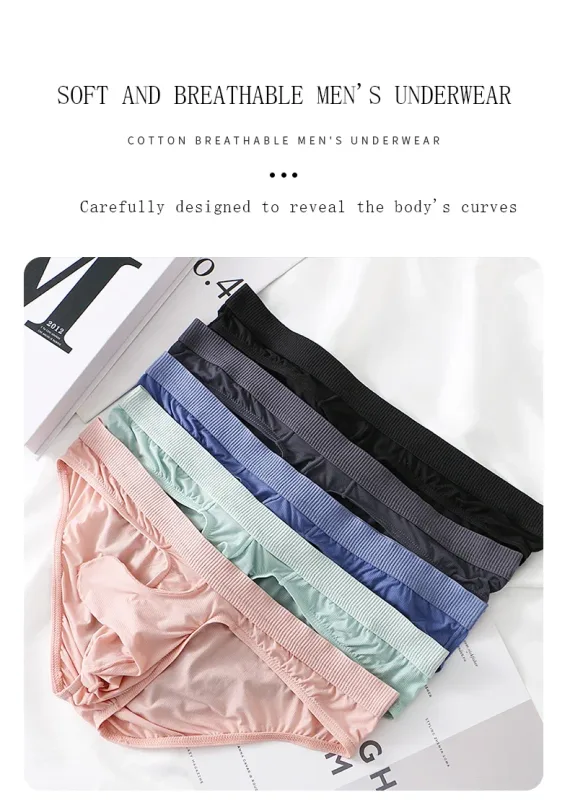 Calzoncillos de seda de hielo para hombre, ropa interior ultrafina, transparente, sin costuras, de secado rápido, transpirables, para verano