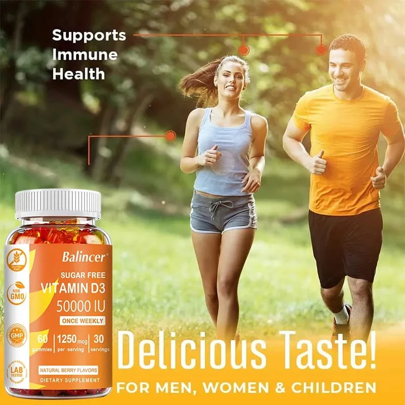 High Potency Vitamin D3 50 000 IU - Immune Support Bone Teeth Heart and Nerve Health Antioxidant - Gluten-Free Non-GMO — image 3