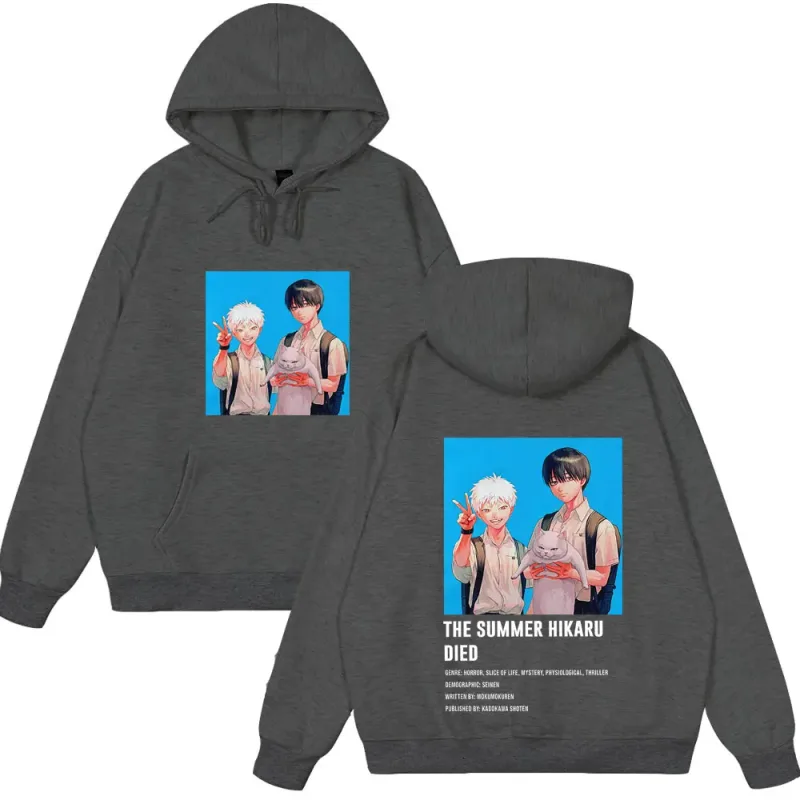 Anime The Summer Hikaru Died Hoodies Hikaru Yoshiki Manga Hoodies Men Women Casual Clothing Cozy Long Sleeve Funny Streetwears