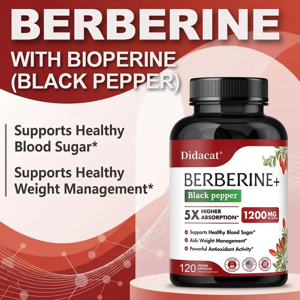 1200 MG Premium Berberine Supplement Capsules Supports Immune System CardiovascularHeart & Gastrointestinal Wellness — image 2