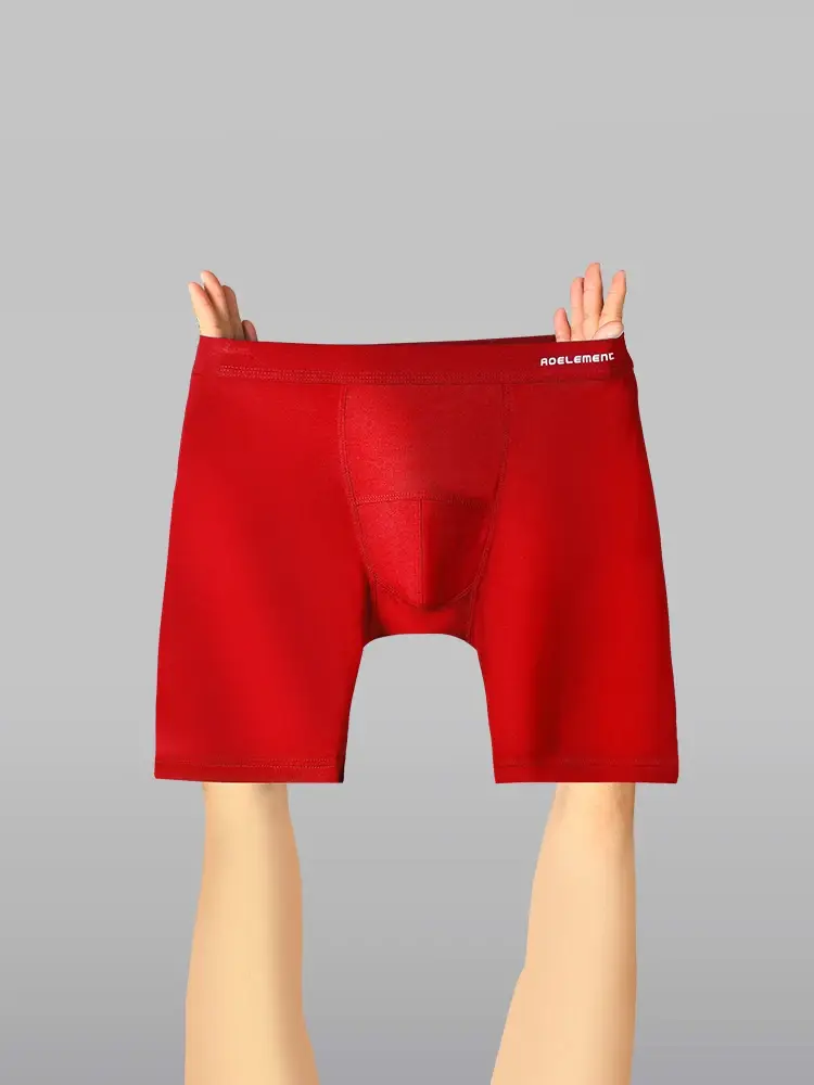 남성용 내마모성 다리 스포츠 스트레치 다리 속옷 파이브 쿼터 모달 복서 러닝 속건 복서 — image 6