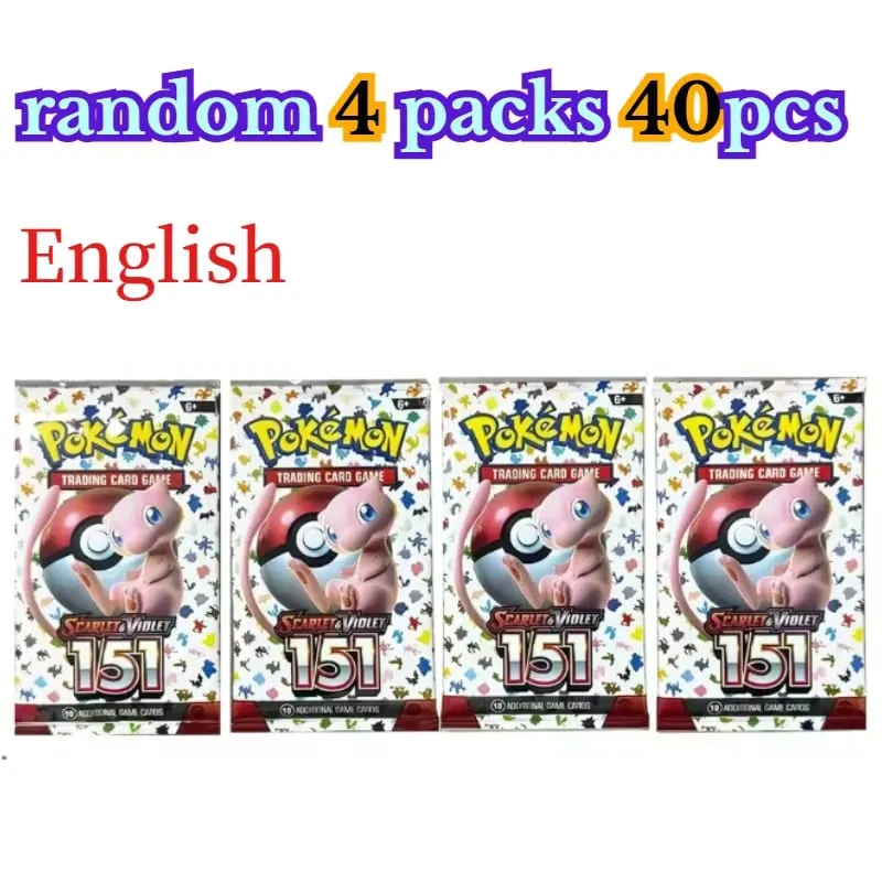διασκέδαση 40 τεμάχια Pokemon Card Pack 4 Sets Sun Moon Violet 151 Αγγλικές κάρτες συναλλαγών Συλλεκτικά παιχνίδια Halloween Gift Fantasy Sci Fi — image 29