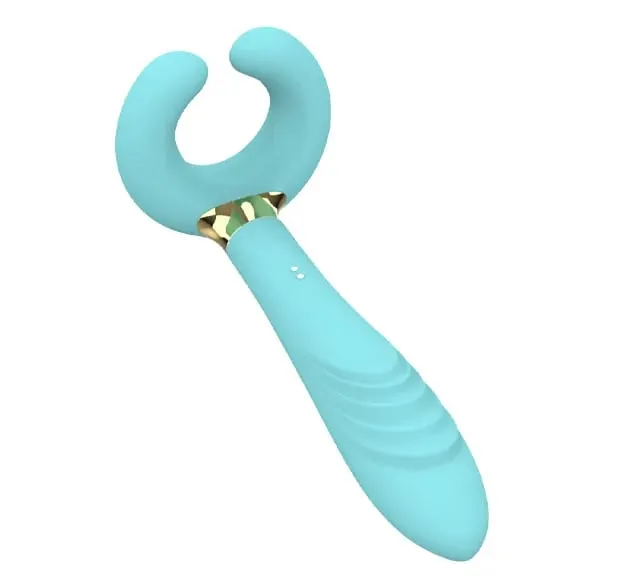 ilicone Prostate Massager Vibrator - Turquoise Rippled Anal Vibrator with Perineum Stimulator G-Spot Sex Toy για άνδρες γυναίκες