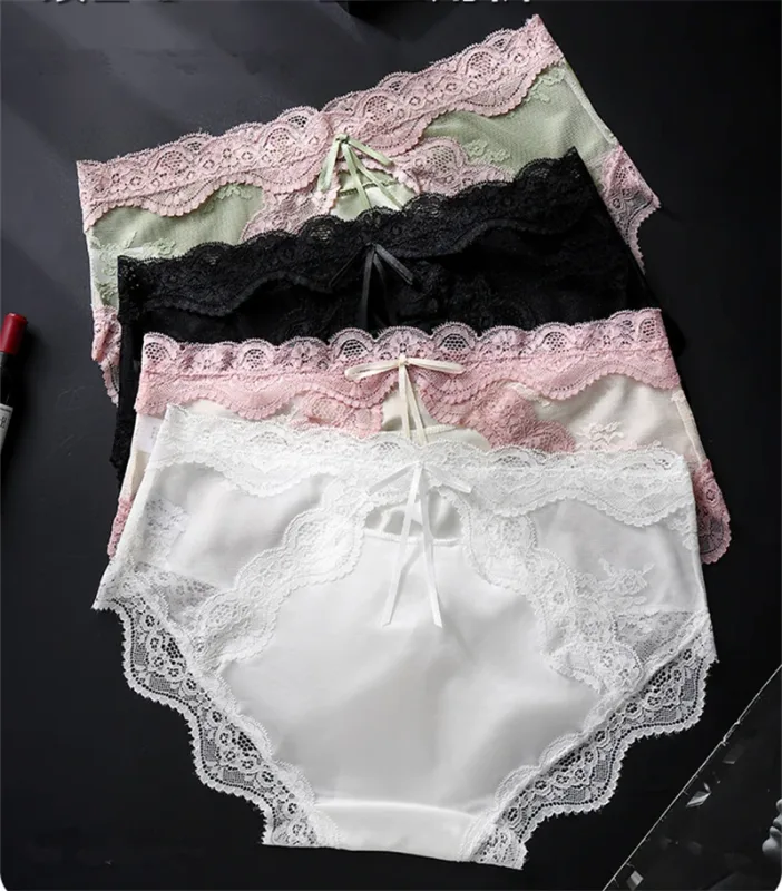 adults 18 plus Satin Sexy men's underwea lace 3D pocket cuecas masculino bow calzoncillos hombre elasticity sexys shopping tøy — image 2