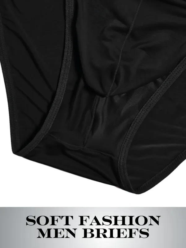1pc Men's Sexy Semi-sheer Briefs - Ice Cold Fabric Printed Waistband Breathable Sweat-Wicking Soft Casual Daily Men Underwear — image 4