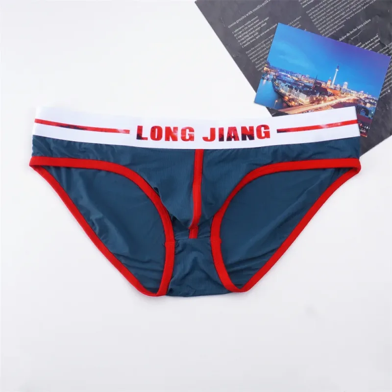 Sexy Men U Convex Underwear Slip Breathable Letters Waistband Ice Silk Briefs Plus Size Male Panties S-XL — image 15