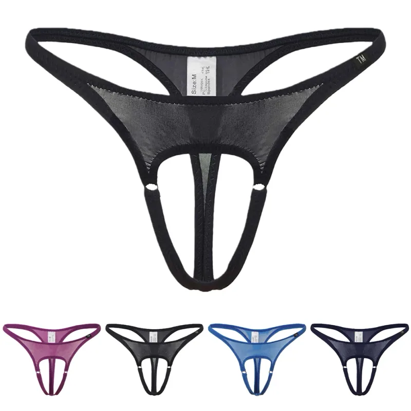 Sexy Men Underwear Thongs with Front Open Pouch Low Rise Fit High Elastic Stretch for Club Party 95%Polyester+5%Spandex — image 7