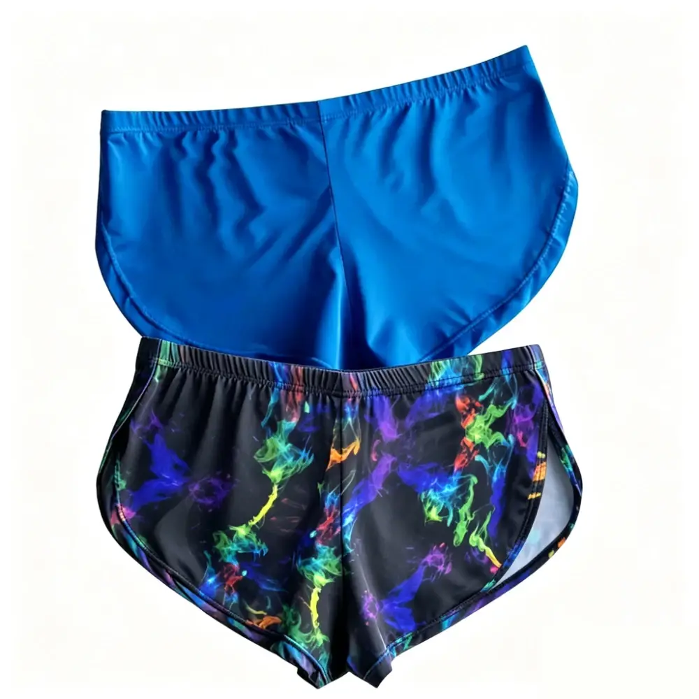 Men Galaxy Smoke Print Split Hem Ice Silk Trunks Low Rise Quick Dry Slim Lounge Shorts Lightweight Breathable Underwear for Gym — image 2